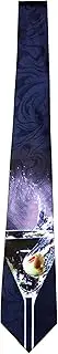 [BUYYOURTIES] DRINK-300 - Martini Cocktail Glass Bartender Men's Necktie Novelty Tie, Navy