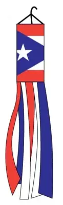 10 x PUERTO RICO Windsock Super Shiny poly 5ft wind sock Caribbean Latin PR flag