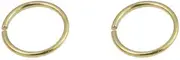 DENI 2 x Small Gold Nose Rings Diameter 7mm Thin 0.8mm Thickness No Clasp Silver, Silver