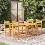5 Piece Garden Dining Set Solid Teak Wood Patio Bar Sets