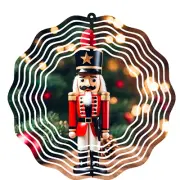 Nutcracker Soldier Christmas Wind Spinner Metal Outdoor Decoration 10 inches