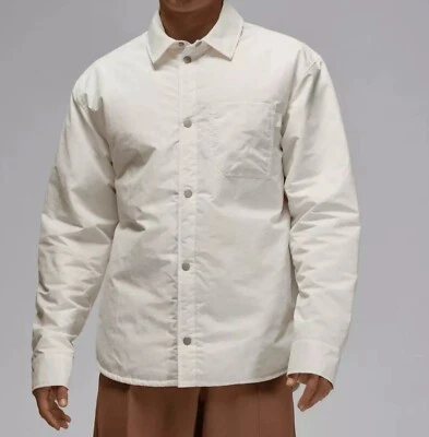 Men's Air Jordan Rain Button Down Jacket Cream Sweater Puffer FV7432-133 Sz 2XL