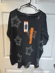 Buffalo David Bitton Ladies Super soft French Terry short sleeve top Stars XXL