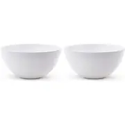 2x Lemon & Lime Round Melamine 30cm Salad/Food Noodle Bowl Tableware Large White