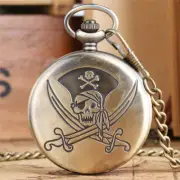 Crossbones Skull and Crossed Sabres Swords Pirate Pocket Watches Steampunk Gifts
