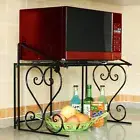 Metal Shelf Microwave Oven Rack Kitchen Organizer Counter Cabinet Storage Sturdy