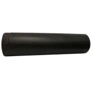 6 Inch x 24 Black Stove Pipe Adjustable, Snap-Lock Design Single Wall Steel