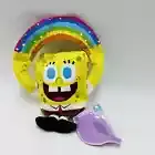 Bark Box Medium Imaginaaation Spongebob Rainbow Plush Dog Toy Crinkle Squeaker