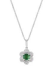 Le Vian Center Stone 14K 0.39 ct. tw. Diamond & Emerald Pendant