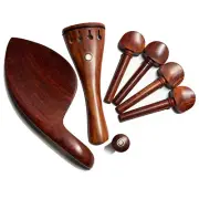 4/4 Violin Rose Wood Fitting Tailpiece Chinrest Pegs Endpin Tailpiece with Eyes