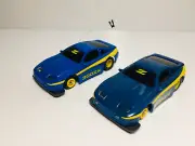 TYCO~TCR~NISSAN 300 ZX Both shades of BLUE Slotless Cars BRAND NEW Aurora AFX