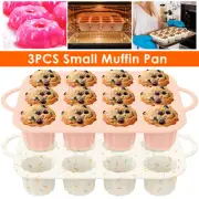3Pcs Silicone Muffin Pan 12-Cavity Muffin Baking Mold Temperature·-·-