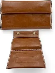 [JMCo] Tobacco Pouch with Magnetic Closure - Classic Tobacco Pouch - Pipe Pouch Case Bag Cigar Carrying Holder with Zipper - Black, Brown and Coffee (Brown)