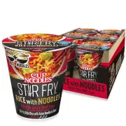 (6 Pack) NISSIN Korean Spicy Beef Instant Stir Fry Rice with Noodle, No MSG, 74g