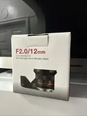 SY12M-E-BK 12mm F2.0 Ultra Wide Angle Lens for Sony E Cameras, Black