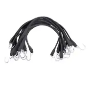 10 Pack 9" Waterproof Tarp Straps Natural Rubber Tie Down Bungee Cords