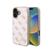 Guess 4G PU Leather Phone Case for iPhone 16 Plus - White