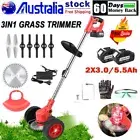 Cordless Electric Grass String Trimmer Lawn Cutter Brush Mower Whipper 2 Battery