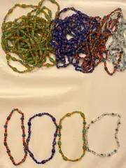 NEW 50 pieces Anklets Stretch Millefiori Lampworked Glass Beads Assorted