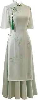 [TJSCFY] New Chinese Style Ao Dai Vietnamese Dress for Women 2025 Chinese Costume Traditional Dress Chiffon Qipao Hanfu Dress