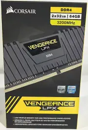 CORSAIR - VENGEANCE LPX 64GB (2PK x 32GB) 3200MHz DDR4 C16 DIMM Desktop Memory
