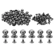 30 Sets 9mm Studs and Spikes Leather Rivets Cone Spikes Button Head Black