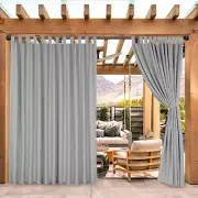 Waterproof Outdoor Curtains for Patio, Wide Tab Top Outdoor Privacy Curtains for