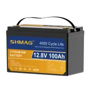 SHMAG 12.8V 100Ah LiFePO4 Battery Grade A Lithium Ion Reliable 4000 Cycle Life 1280Wh Energy Solar RV Camping Backup Pow