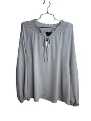 Social Standard by Sanctuary Tallie Long Sleeve Peasant Top Size L Seaspray