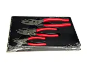 Snap on Tools New PL403A 3 Piece Red Combination Slip Joint Pliers Set USA