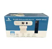 NEXIGO 2K QHD Webcam With Remote Plug & Play Zoom Certified N940P-White