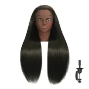 30 Inch 20% Real Human Hair Mannequin Head with Stand for Hairdresser Brown