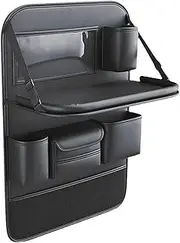Car Boot Organiser Car Seat Back Storage Bag Large Capacity Multi-Pocket Backseat Organizer Foldable Dining Table Tablet Tray Hanging Bag