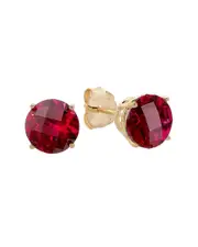 MaxColor 10K 4.60 ct. tw. Lab-Grown Ruby Studs