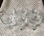 Set Of 6 NIB Bohemia Czechoslovakia Fine Lead Crystal Cascade Champagne 9oz RARE