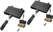 Ridgee Monkey Toaster - Doppelseitig Sandwichtoaster, Antihaftbeschichteter Waffeleisen Sandwichtoaster Kontaktgrill 3 in 1 für 2 Sandwiches - Toast Maker (2)