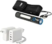 Kings Plus Lithium Rechargeable Torch + 100W USB Charger USB C and USB A