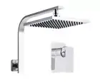 8 Inch Rain Shower Head Set Gooseneck Square Mixer Hand Held