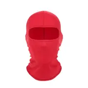 Solid Color Balaclava Ski Face Guard Outdoor Fishing Riding Cooling Neck Gaiter Full Head Windproof Sunscreen Headgear Red One Size