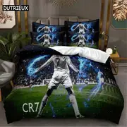 v1221 Bed Sheets Football Star Bedding Set Duvet Cover Set Bedding Digital Printing Bed Linen Queen Size Bedding Set Fashion Design 3-Piece Bedding Se