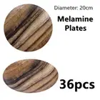 36x Matte Melamine Plates 20cm Food Serving DIsh Plate Dining Salad Breakfast