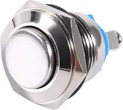 12V 16mm Car Horn Button Switch, Momentary Speaker Horn Push Button Toggle Switch, Car Waterproof Momentary Metal Push Button ON Off Horn Switch