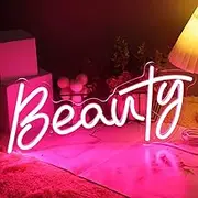 Britrio LED Beauty Neon Sign Light Pink Nails Spa Salon Studio LED Wall Art Decor Sign for Business Stores Logo Barber Shops Office Birthday Party Gift Indoors 5V USB Powered with Dimmer Switch 15.3 IN