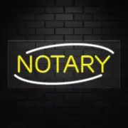 Notary Sign for Business Displays | LED Flex Neon | 32"W x 13"H x 1"D