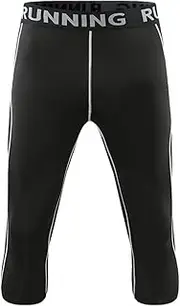 [Wayonge] Mens Leggings, Quick-Dry Compression Pants for Basketball/Soccer/Baseball, Stretchy Workout Tights for Men