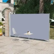 Patio Retractable Side Awning 160 x 300 cm Grey vidaXL