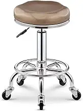 360° Swivel Salon Beauty Stool with Adjustable Height Leather Seat Ideal for Spa Office Manicure Tattoo Stainless Steel Base Beauty Professional Chair KeYJ