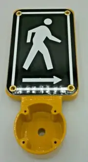 Crosswalk Pedestrian Traffic Sig. Push Button, Porcelain Sign Right Arrow, Ylw