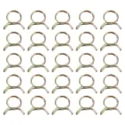 25Pcs Double Wire Spring Hose Clamps, 23mm Tube Clips, Color Zinc