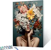 Tucocoo Fashion Girls Paint by Numbers Kit for Beginner Adults, All Ages 3+, 16x20 inch Frameless Canvas, Acrylic Paints, Easy Home Wall Decor & Gifts